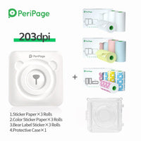 PeriPage Portable Thermal Inkless Bluetooth 203dpi White Label Photo Invoice Wireless Printer A6