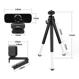 Havit Full HD 1080p Webcam Video Calling(up to 1920*1080 pixels) with Built-in HD Mic USB Plug&Play Free Tripod Widescreen Video