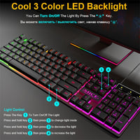 Gaming Keyboard Wired Gamer keyboards With RGB Backlit 104 Rubber Keycaps Russian Ergonomic USB Keyboard For PC Laptop