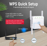 5G Wifi Repeater Wireless WiFi Amplifier Signal 1200 Mbps Wi-Fi Long Range Booster Home Wi Fi Extender Network Internet Extender