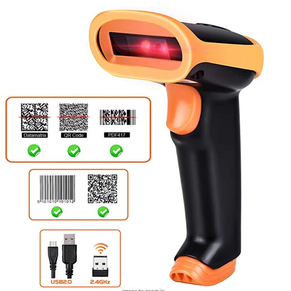 Barcode Scanner Wireless 2.4 Ghz e Bluetooth 1D 2D