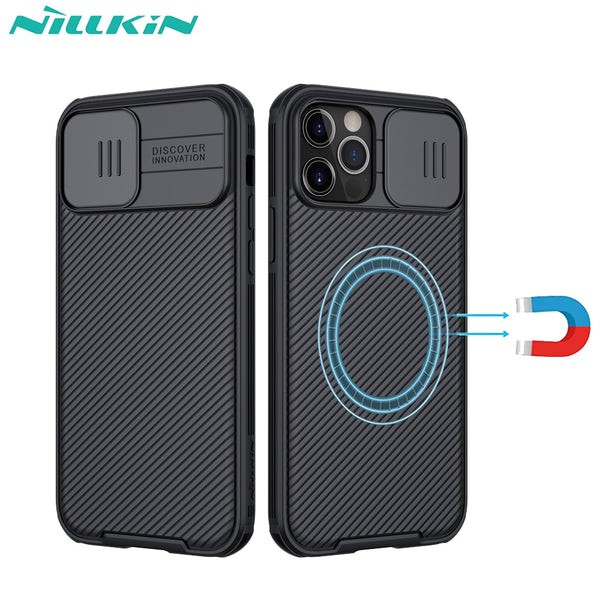 For iphone 12 Pro Max Magnetic Case NILLKIN Camshield Pro Camera Protection Magnet Cover Compatible with MagSafe Charger