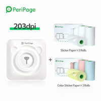 PeriPage Portable Thermal Inkless Bluetooth 203dpi White Label Photo Invoice Wireless Printer A6