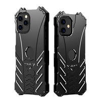 Case For iPhone 12 Pro Max Shockproof Armor Aluminum Alloy Metal For iPhone 12 Mini Series Bat Logo Back Cover Protector Case