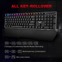 HAVIT Gaming Mechanical Keyboard 104 Keys RGB Light Blue / Red Switch Wired Keyboard or Keyboard Mouse Set Ru / English Version