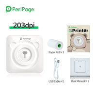 PeriPage Portable Thermal Inkless Bluetooth 203dpi White Label Photo Invoice Wireless Printer A6