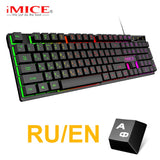 Gaming Keyboard Russian EN Imitation Mechanical Keyboard Backlight Wired Gamer Keyboard Spainsh USB Game Keyboards for Computer