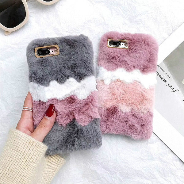 Cute Warm Furry Fluffy Case for IPhone 11 Pro XR XS MAX X 6 6S 7 8 Plus SE2020 5 5S 12 Mini Soft TPU Fur Cover Coque Fundas