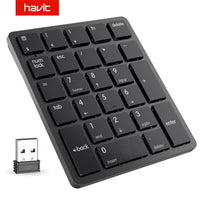 Havit 2.4G Wireles Mini Numeric Keyboard Scissor-Switch Keys Multi-Function 26-Key Keypad for Laptop Desktop Surface Pro